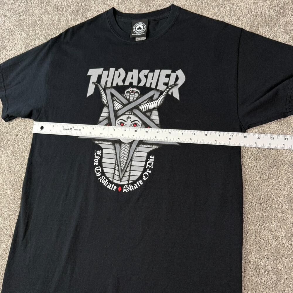Thrasher Magazine Skateboard Live to Skate Skate or Die T‎ Shirt Black Medium - Picture 5 of 7